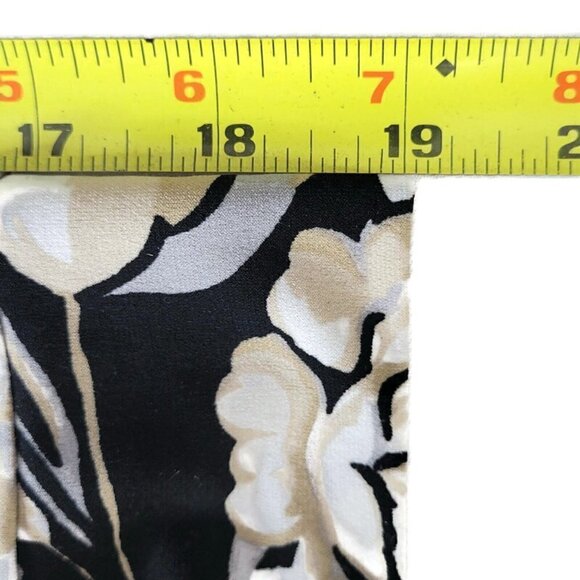 WHBM Floral Shift Dress Cowl Neck 3/4 Sleeve Pullover Jersey Knit - Picture 8 of 9